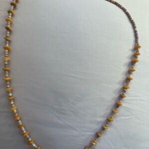Elegant Beaded Necklace in Brown and Tan
